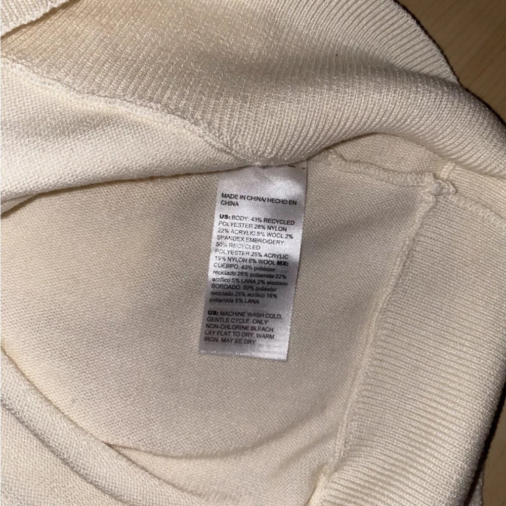 Chicos Embroidered Crewneck Sweater Size 2/Large Clean Girl GrannyCore Old Money - Picture 11 of 11